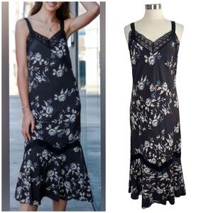 MARGARET O’LEARY Floral Lace Slip Dress size L
